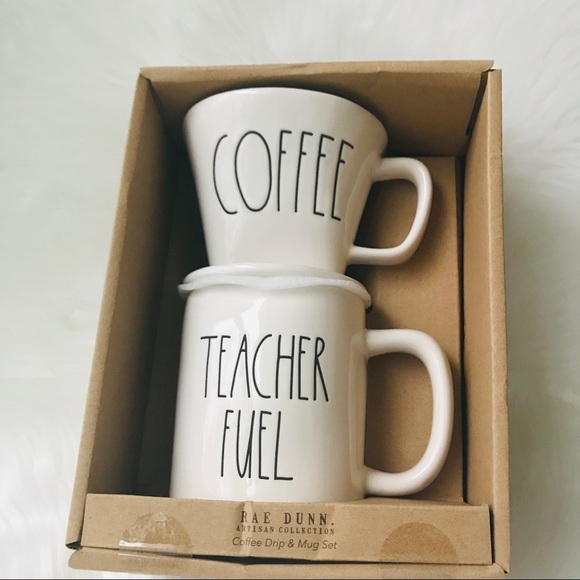 NWT Rae Dunn COFFEE TEACHER FUEL Coffee Drip Mug - Picture 2 of 6